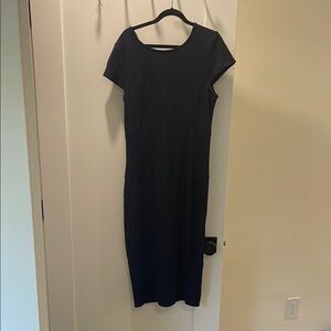 Felicity & Coco Blue Sheath Midi Dress Crew Neck